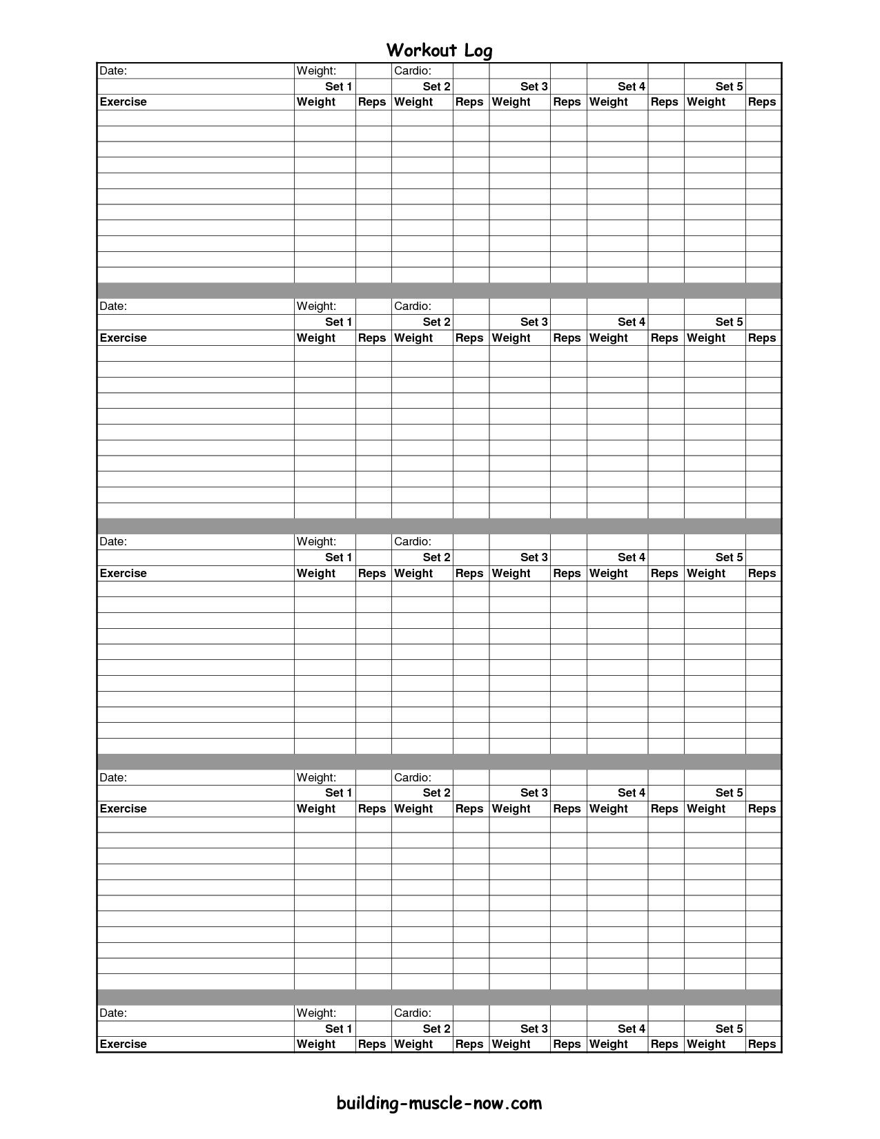P90x workout sheets excel